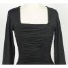 imageCHARTOU Women Long Sleeve Ruched Bodycon Mini Dress Cocktail Party Square Neck Skinny Tight DressBlack