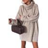 imageCHARTOU Womens Turtleneck Oversized Long Sweater Dress Tunic Pullover Knit Winter DressesApricot