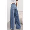 imageCHARTOU Lightweight Summer Vintage Wide Leg Jeans for Women Distressed Washed Denim PantsBlue
