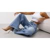 imageCHARTOU Lightweight Summer Vintage Wide Leg Jeans for Women Distressed Washed Denim PantsBlue
