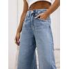 imageCHARTOU Lightweight Summer Vintage Wide Leg Jeans for Women Distressed Washed Denim PantsBlue