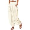 imageCHARTOU Summer Wide Leg Sweatpants Women Palazzo Pants Loose Elastic Waist Lounge Slacks Beach Pants with PocketsLight Yellow