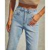 imageCHARTOU Wide Leg Cropped Jeans for Women High Waist Boyfriends Rolled Up Cuffed Denim PantsLight Blue