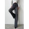 imageCHARTOU Women Leopard Straight Long Denim Pants High Waist Wide Leg Baggy Jeans with PocketsGrey