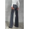 imageCHARTOU Women Leopard Straight Long Denim Pants High Waist Wide Leg Baggy Jeans with PocketsGrey