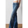 imageCHARTOU Women Summer Straight Denim Long Pants Y2k Low Waist Washed Wide Leg Jeans with PocketsBlue