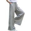 imageCHARTOU Womens Casual Tencel Wide Leg Lounge Pants Yoga Beach Flowy Palazzo with PocketsGrey