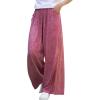 imageCHARTOU Womens Casual Tencel Wide Leg Lounge Pants Yoga Beach Flowy Palazzo with PocketsRed