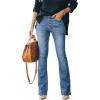 imageCHARTOU Womens Regular Fit Stretch Washed Mid Rise Button Fly Flared Bootcut JeansLight Blue