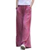 imageCHARTOU Womens Casual Tencel Wide Leg Lounge Pants Yoga Beach Flowy Palazzo with PocketsRed