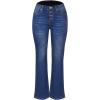 imageCHARTOU Womens Regular Fit Stretch Washed Mid Rise Button Fly Flared Bootcut JeansDark Blue