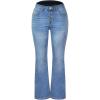 imageCHARTOU Womens Regular Fit Stretch Washed Mid Rise Button Fly Flared Bootcut JeansLight Blue