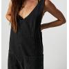 imageCHARTOU Loose Denim Jumpsuit for Women Casual Jean Overalls Baggy Cargo Jumpsuit Sleeveless Bib Overalls PocketsBlack