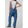 imageCHARTOU Loose Denim Jumpsuit for Women Casual Jean Overalls Baggy Cargo Jumpsuit Sleeveless Bib Overalls PocketsDark Blue