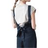 imageCHARTOU Women Casual Wide Leg Denim Jean Jumpsuit Button Overalls Long Romper Dungarees Tie Knot OutfitBlack