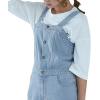 imageCHARTOU Women Casual Wide Leg Denim Jean Jumpsuit Button Overalls Long Romper Dungarees Tie Knot OutfitLight Blue