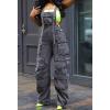 imageCHARTOU Women Denim Bib Overall Cargo Jean Jumpsuit Baggy Utility Romper Loose Fit Suspender Overalls PocketsGrey