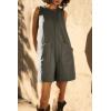 imageCHARTOU Women Sleeveless Loose Bib Romper Summer Overalls Shorts Jumpsuit Flared Beach Tank Onesie with PocketsDark Grey