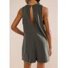 imageCHARTOU Women Sleeveless Loose Bib Romper Summer Overalls Shorts Jumpsuit Flared Beach Tank Onesie with PocketsDark Grey