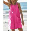 imageCHARTOU Women Sleeveless Loose Bib Romper Summer Overalls Shorts Jumpsuit Flared Beach Tank Onesie with PocketsRosy