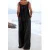 imageCHARTOU Womens Jumpsuits Loose Casual Sleeveless Wide Leg Long Pants Rompers Overalls with PocketsBlack