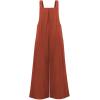 imageCHARTOU Womens Jumpsuits Loose Casual Sleeveless Wide Leg Long Pants Rompers Overalls with PocketsBrick Red