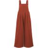 imageCHARTOU Womens Jumpsuits Loose Casual Sleeveless Wide Leg Long Pants Rompers Overalls with PocketsBrick Red