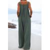 imageCHARTOU Womens Jumpsuits Loose Casual Sleeveless Wide Leg Long Pants Rompers Overalls with PocketsGreen