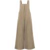 imageCHARTOU Womens Jumpsuits Loose Casual Sleeveless Wide Leg Long Pants Rompers Overalls with PocketsKhaki