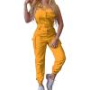 imageCHARTOU Womens Relaxed Fit Strappy Sleeveless Jumpsuit Bib Overalls Dungarees with BeltYellow