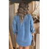 imageCHARTOU Denim Tunic Top Pullover Casual Button V Neck Blouse Loose Fit Long Sleeve Jean Jacket with SlitBlue
