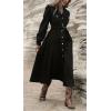 imageCHARTOU Women Long Corduroy Dress Fall Casual Long Sleeve Button Down Corduroy Shirt Dress with BeltBlack