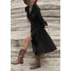 imageCHARTOU Women Long Corduroy Dress Fall Casual Long Sleeve Button Down Corduroy Shirt Dress with BeltBlack