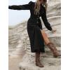 imageCHARTOU Women Long Corduroy Dress Fall Casual Long Sleeve Button Down Corduroy Shirt Dress with BeltBlack