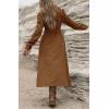 imageCHARTOU Women Long Corduroy Dress Fall Casual Long Sleeve Button Down Corduroy Shirt Dress with BeltBrown