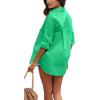 imageCHARTOU Womens Boyfriend Style Button Down Long Sleeve Candy Color Blouse Shirt TopsGreen