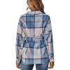 imageCHARTOU Womens Brushed Flannel Plaid Oversized Belted Button Down Shirt ShacketBlue
