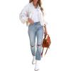 imageCHARTOU Women Casual Ripped Waffle Knit Shacket Jacket Cropped Button Down Shirt Shacket with PocketsApricot