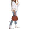 imageCHARTOU Women Casual Ripped Waffle Knit Shacket Jacket Cropped Button Down Shirt Shacket with PocketsApricot