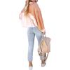 imageCHARTOU Women Casual Ripped Waffle Knit Shacket Jacket Cropped Button Down Shirt Shacket with PocketsPink