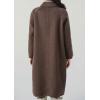 imageCHARTOU Women Long Pea Coat Winter Wool Trench Jacket Vintage Horn Buckle Overcoat with PocketsDark Brown