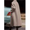 imageCHARTOU Women Long Pea Coat Winter Wool Trench Jacket Vintage Horn Buckle Overcoat with PocketsTea Brown