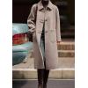 imageCHARTOU Women Long Pea Coat Winter Wool Trench Jacket Vintage Horn Buckle Overcoat with PocketsTea Brown