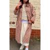 imageCHARTOU Women Long Plaid Trench Coat Fall Outfits Single Breast Gingham OvercoatRed
