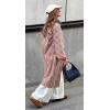 imageCHARTOU Women Long Plaid Trench Coat Fall Outfits Single Breast Gingham OvercoatRed