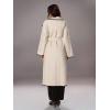 imageCHARTOU Women Long Winter Wool Pea Coat Warm Color Contrast Double Breast Outwear Belted Trench OvercoatWhite