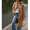 imageCHARTOU Women Long Wool Pea Coat Fall Winter Lapel Double Breasted Midi Trench Overcoat with ScarfKhaki