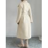 imageCHARTOU Women Long Wool Pea Coat Winter Warm Asymmetric Lapel Double Breasted Outwear Overcoat with BeltBeige