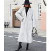 imageCHARTOU Womens Long Faux Fur Coat Open Front Cardigan V Neck Oversized Fuzzy Sherpa Fleece Jacket Warm Teddy Coats OvercoatWhite