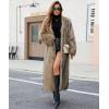 imageCHARTOU Womens Long Faux Fur Coat Open Front Cardigan V Neck Oversized Fuzzy Sherpa Fleece Jacket Warm Teddy Coats OvercoatYellow